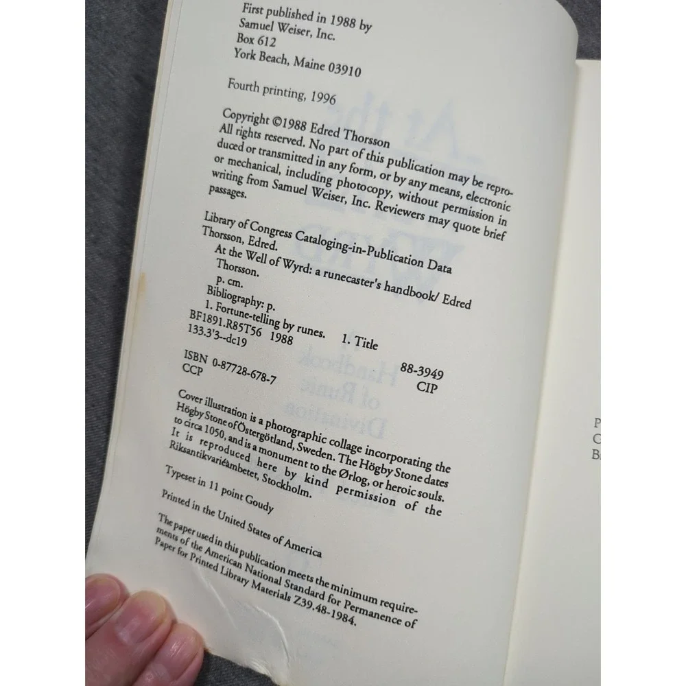 At The‎ Well of Wyrd A Handbook of Runic Divination Edred Thorsson VTG Paperback